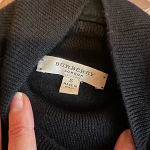 Black Burberry wool cap sleeve shirt